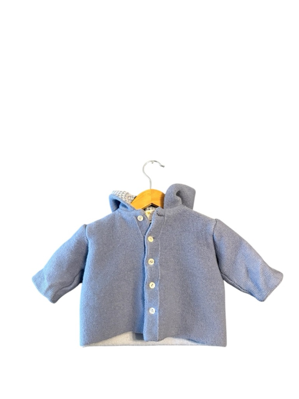 Cozy Light Blue Hooded Baby wool jacket